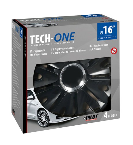 Set 4 copricerchi universali Royal Black in ABS 16