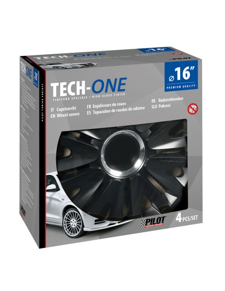 Set 4 copricerchi universali Royal Black in ABS 16  Set 4 copricerchi universali Royal Black in ABS 16