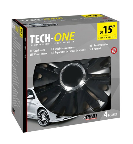 Set 4 copricerchi universali Royal Black in ABS 15