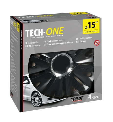 Set 4 copricerchi universali Royal Black in ABS 15 