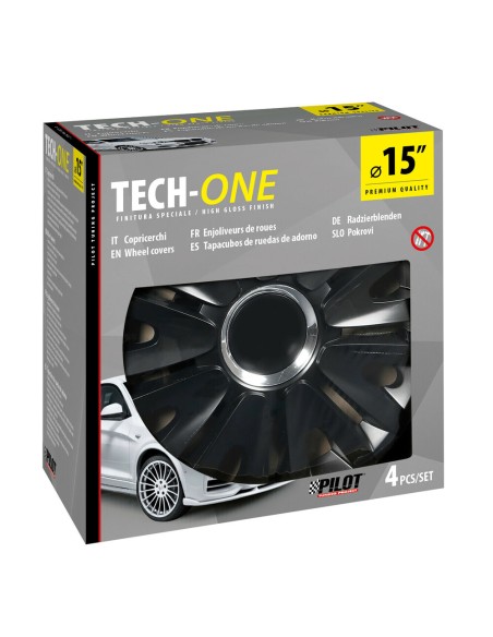 Set 4 copricerchi universali Royal Black in ABS 15 