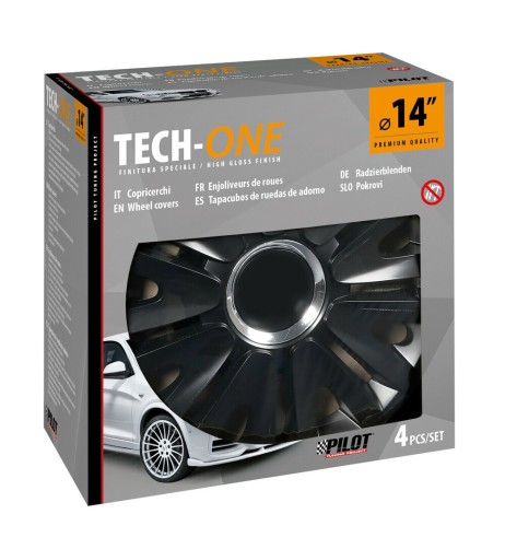 Set 4 copricerchi universali Royal Black in ABS 14 