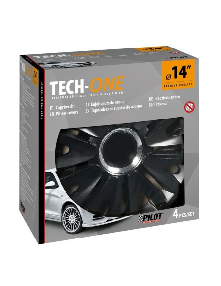 Set 4 copricerchi universali Royal Black in ABS 14 