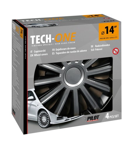 Set 4 copricerchi universali Trend Bicolour in ABS 14