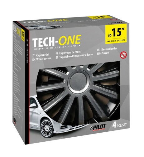 Set 4 copricerchi universali Trend Bicolour in ABS 15