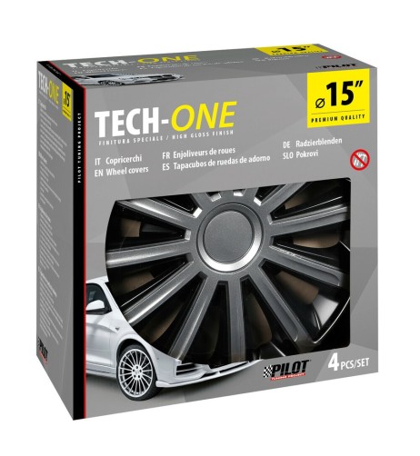 Set 4 copricerchi universali Trend Bicolour in ABS 15 