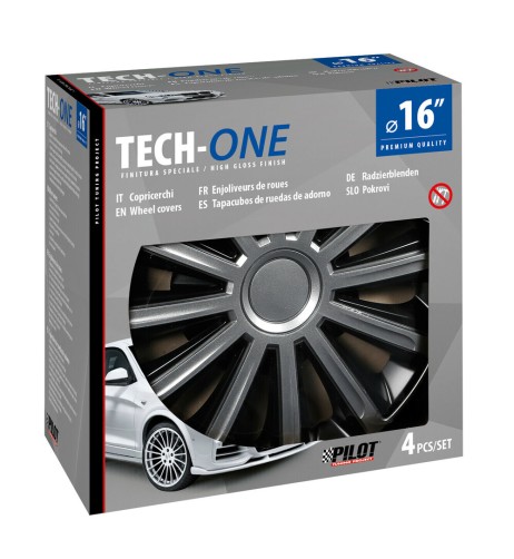 Set 4 copricerchi universali Trend Bicolour in ABS 16