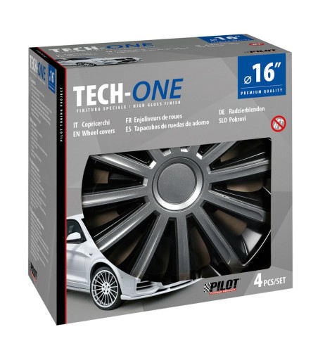 Set 4 copricerchi universali Trend Bicolour in ABS 16 