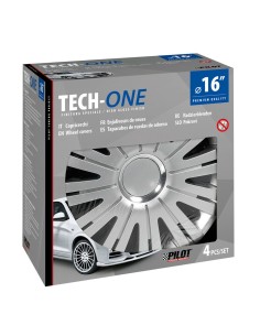 Set 4 copricerchi universali Active Silver in ABS 16  2