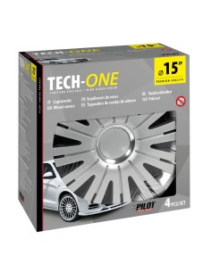 Set 4 copricerchi universali Active Silver in ABS 15  2