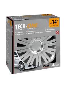 Set 4 copricerchi universali Active Silver in ABS 14  2