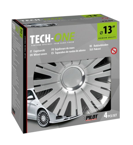 Set 4 copricerchi universali Active Silver in ABS 13