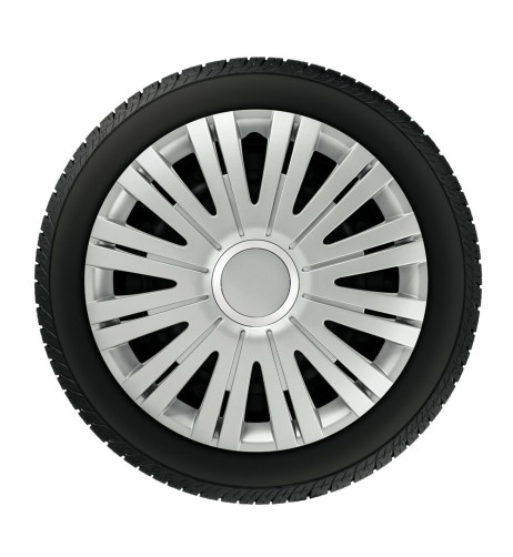 Set 4 copricerchi universali Active Silver in ABS 13