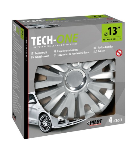Set 4 copricerchi universali Royal Silver in ABS 13
