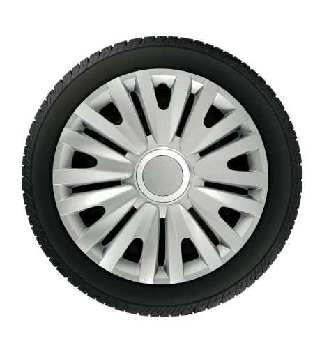 Set 4 copricerchi universali Royal Silver in ABS 13 