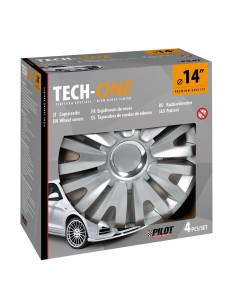 Set 4 copricerchi universali Royal Silver in ABS 14  2