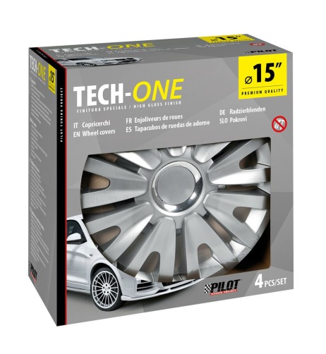 Set 4 copricerchi universali Royal Silver in ABS 15 