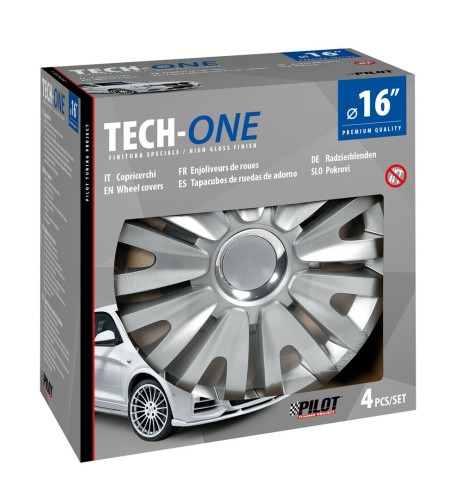 Set 4 copricerchi universali Royal Silver in ABS 16 