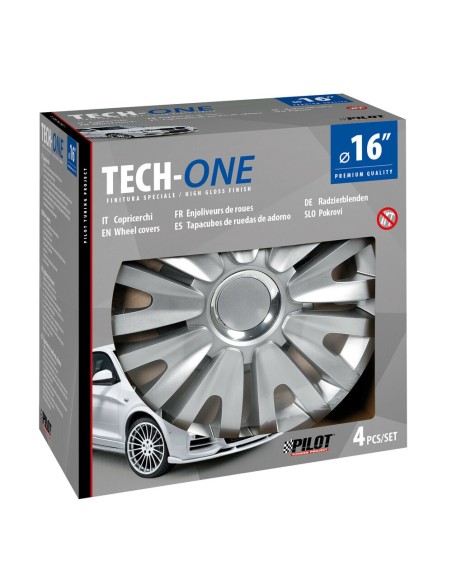 Set 4 copricerchi universali Royal Silver in ABS 16 