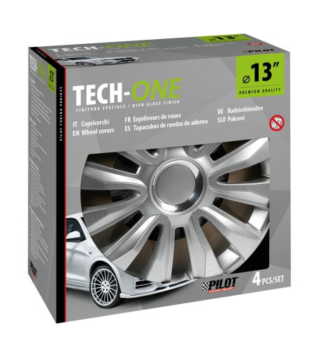 Set 4 copricerchi universali Avalone Pro silver in ABS 13