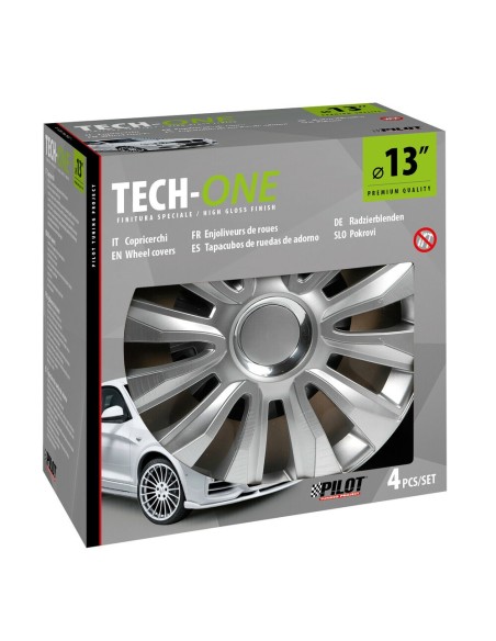 Set 4 copricerchi universali Avalone Pro silver in ABS 13 