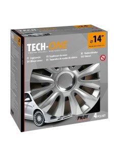 Set 4 copricerchi universali Avalone Pro silver in ABS 14  2