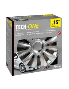 Set 4 copricerchi universali Avalone Pro silver in ABS 15  2