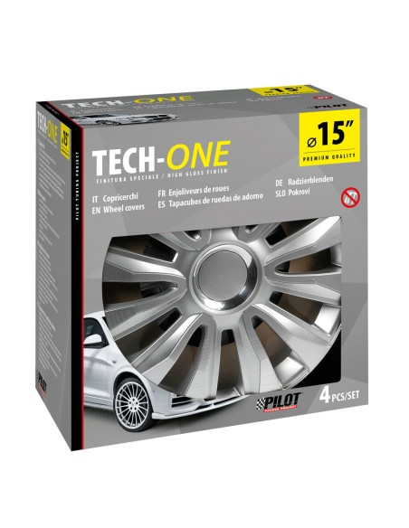 Set 4 copricerchi universali Avalone Pro silver in ABS 15  Set 4 copricerchi universali Avalone Pro silver in ABS 15