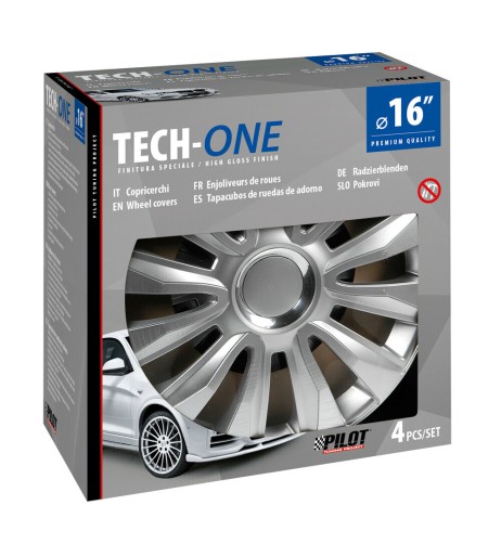 Set 4 copricerchi universali Avalone Pro silver in ABS 16