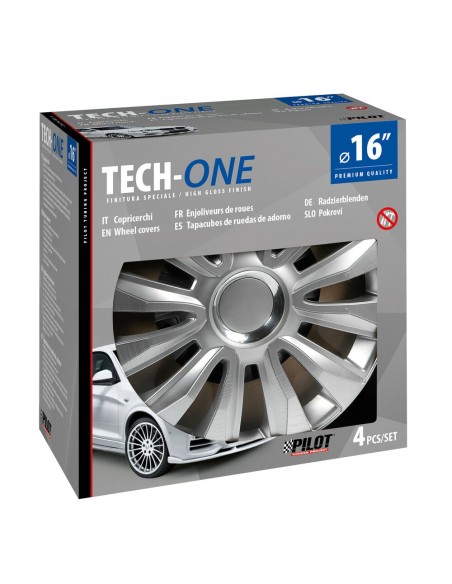 Set 4 copricerchi universali Avalone Pro silver in ABS 16 