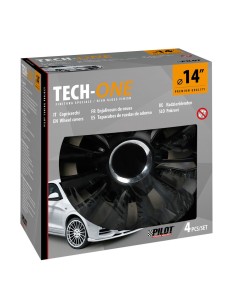 Set 4 copricerchi universali Avalone Pro black in ABS 14  2