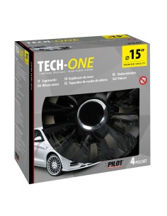 Set 4 copricerchi universali Avalone Pro black in ABS 15  2