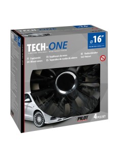 Set 4 copricerchi universali Avalone Pro black in ABS 16  2