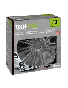 Set 4 copricerchi universali Nero Dark in ABS 13  2