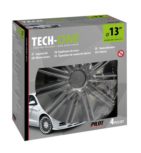 Set 4 copricerchi universali Nero Dark in ABS 13