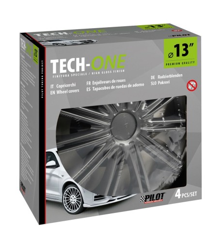 Set 4 copricerchi universali Nero Dark in ABS 13 