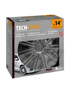 Set 4 copricerchi universali Nero Dark in ABS 14  2