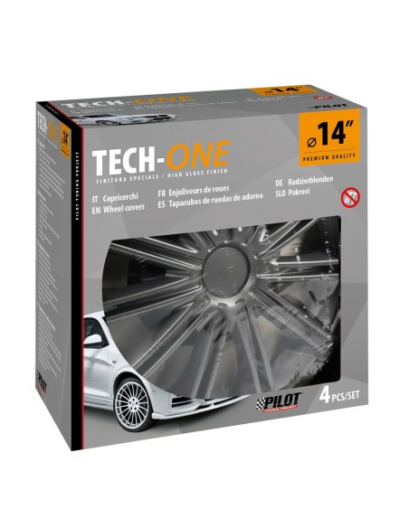 Set 4 copricerchi universali Nero Dark in ABS 14 