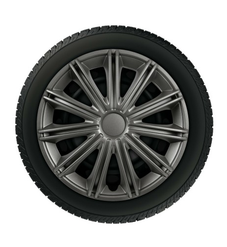 Set 4 copricerchi universali Nero Dark in ABS 14 