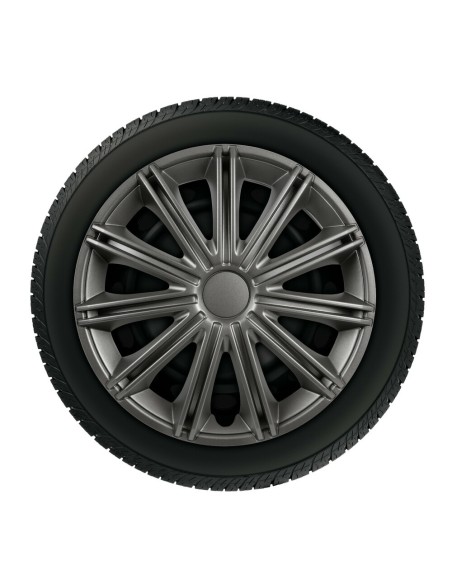 Set 4 copricerchi universali Nero Dark in ABS 15 