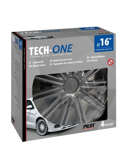 Set 4 copricerchi universali Nero Dark in ABS 16 