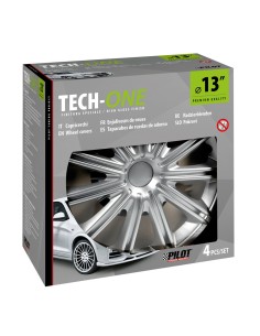 Set 4 copricerchi universali Nero silver in ABS 13  2