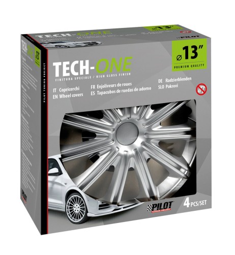 Set 4 copricerchi universali Nero silver in ABS 13