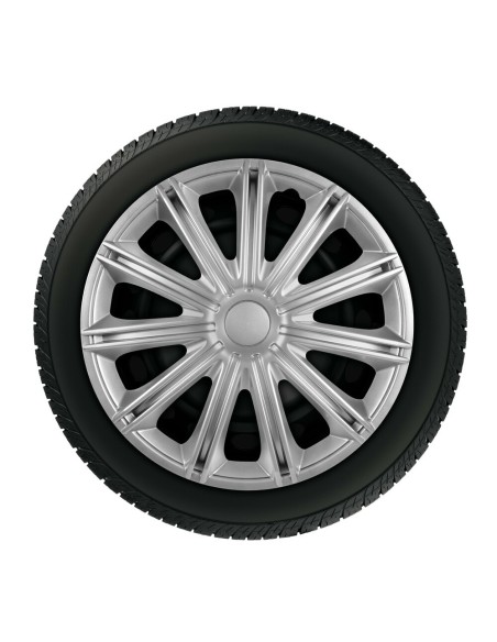 Set 4 copricerchi universali Nero silver in ABS 13 