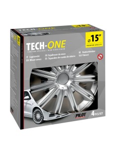 Set 4 copricerchi universali Nero silver in ABS 15  2
