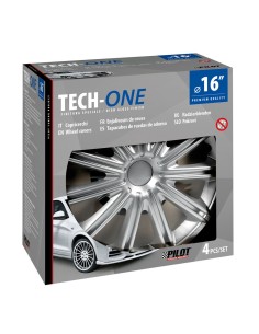 Set 4 copricerchi universali Nero silver in ABS 16  2