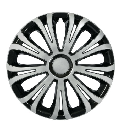 Set 4 copricerchi universali Avera Silver Black in ABS 13 