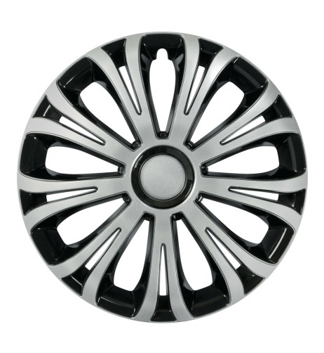 Set 4 copricerchi universali Avera Silver Black in ABS 13