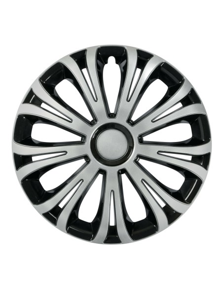 Set 4 copricerchi universali Avera Silver Black in ABS 13 Set 4 copricerchi universali Avera Silver Black in ABS 13