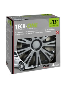 Set 4 copricerchi universali Avera Silver Black in ABS 13 2